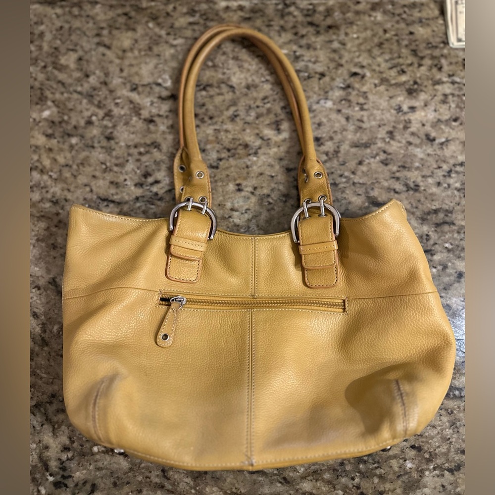 Vintage‎ Y2K Tignanello Mustard Leather Buckle Bag